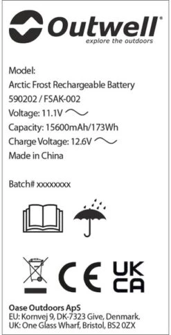 Outwell Oplaadbare Accu Voor Arctic Frost Koelboxen 9 Outwell Oplaadbare Accu Voor Arctic Frost Koelboxen -Buitenwinkel 1069 1900 accu 4