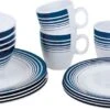 Bo-Camp Melamine Serviesset - 16-delig - Wit/Blauw -Buitenwinkel 6181079 resultaat
