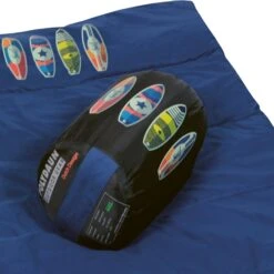 Polydaun Beach House Junior Kinderslaapzak - Surfbord -Buitenwinkel beach house surf detail